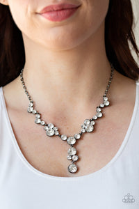 gunmetal,rhinestones,short necklace,Inner Light - Black Gunmetal Rhinestone Necklace