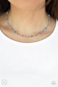 blue,choker,pink,silver,Stunningly Stunning Blue Necklace