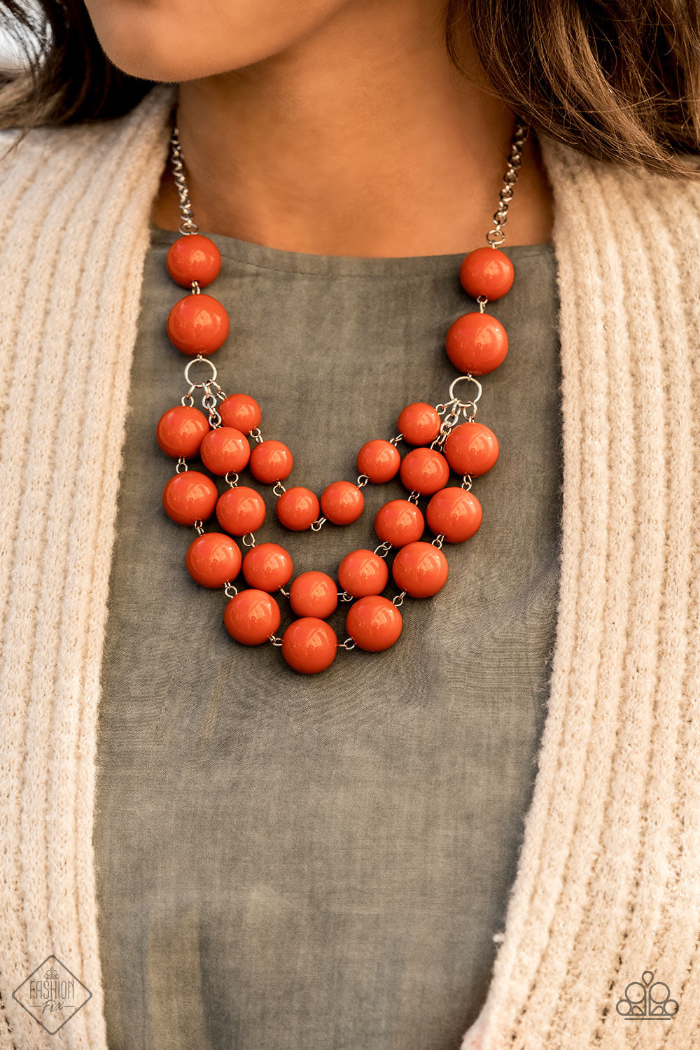 Miss Pop-YOU-larity Orange Necklace Paparazzi Accessories