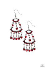 Load image into Gallery viewer, Chandelier Shimmer Red Earring Paparazzi Accessories