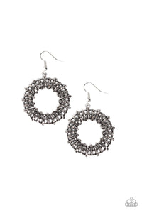 Fishhook,Hematite,Silver,Girl of Your Gleams Silver Earring