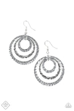 Load image into Gallery viewer, Out Of Control Shimmer Silver Earring Paparazzi Accessories