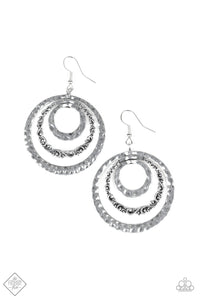 fishhook,silver,Out Of Control Shimmer Silver Earring