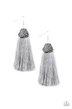 Load image into Gallery viewer, Razzle Riot Silver Fringe Earring Paparazzi Accessories