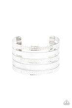 Load image into Gallery viewer, Big Time Time Shine White Rhinestone Cuff Bracelet Paparazzi Accessories