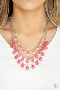 coral,Melting Ice Caps Pink Necklace