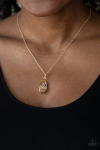 gold,rhinestones,Timeless Tranquility Gold Necklace