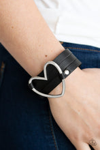 Load image into Gallery viewer, One Love, One Heart Black Leather Bracelet Paparazzi Accessories