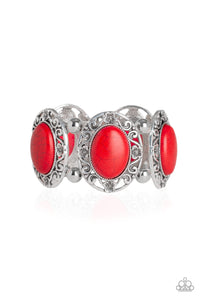 red,stretchy,Rodeo Rancho Red Bracelet