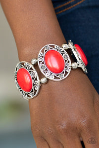 red,stretchy,Rodeo Rancho Red Bracelet