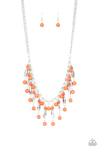 crackle stone,orange,short necklace,Earth Conscious - Orange Stone Necklace