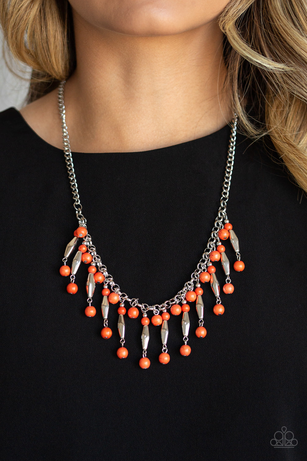 Earth Conscious - Orange Stone Necklace Paparazzi Accessories