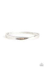 Load image into Gallery viewer, Glittering Grit Brown Hinge Bracelet Paparazzi Accessories