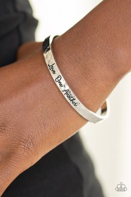 Love One Another Silver Cuff Bracelet Paparazzi Accessories