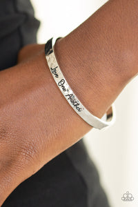 cuff,inspirational,silver,Love One Another Silver Cuff Bracelet