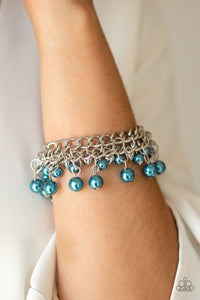 Hearts,Lobster Claw Clasp,Pearls,Silver,Duchess Diva Blue Pearl Bracelet