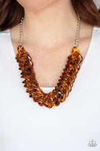 Load image into Gallery viewer, Comin In Haute Brown Acrylic Necklace Paparazzi Accessories