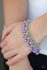 heart,Hearts,Lobster Claw Clasp,Pearls,Purple,Silver,Duchess Diva Purple Pearl Bracelet