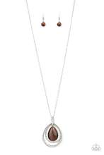 Load image into Gallery viewer, Glow and Tell Brown Cat&#39;s Eye Necklace Paparazzi Accessories