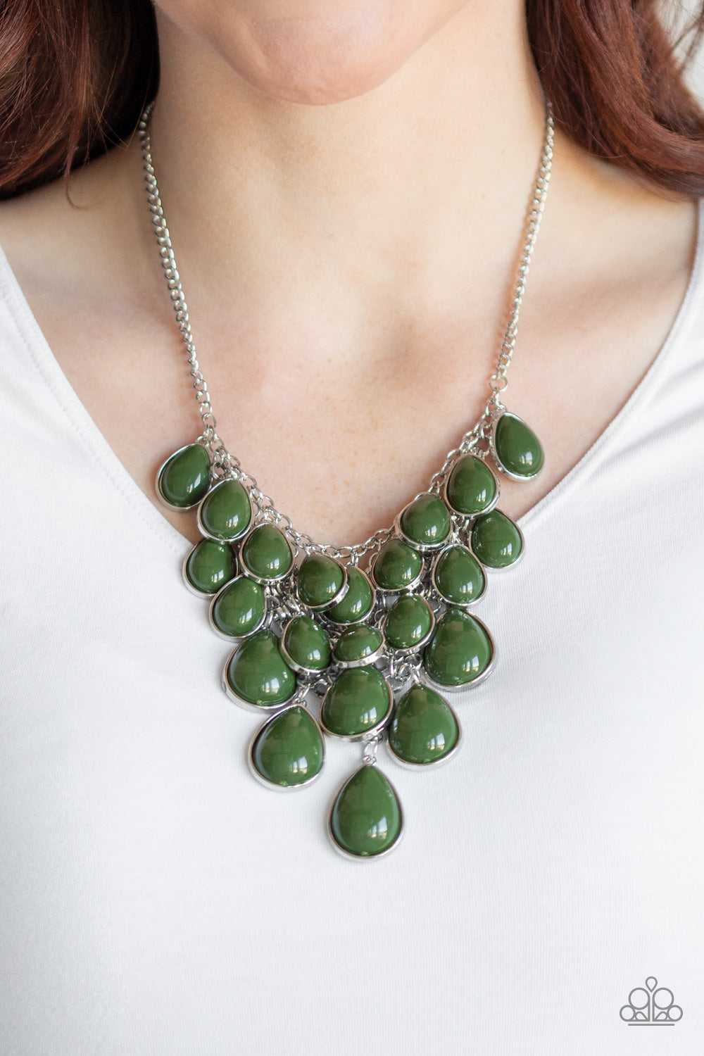Shop Til You TEARDROP Green Necklace Paparazzi Accessories