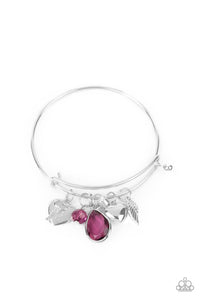 Bangles,Hearts,key,purple,rhinestones,Heart of BOLD - Purple Bracelet