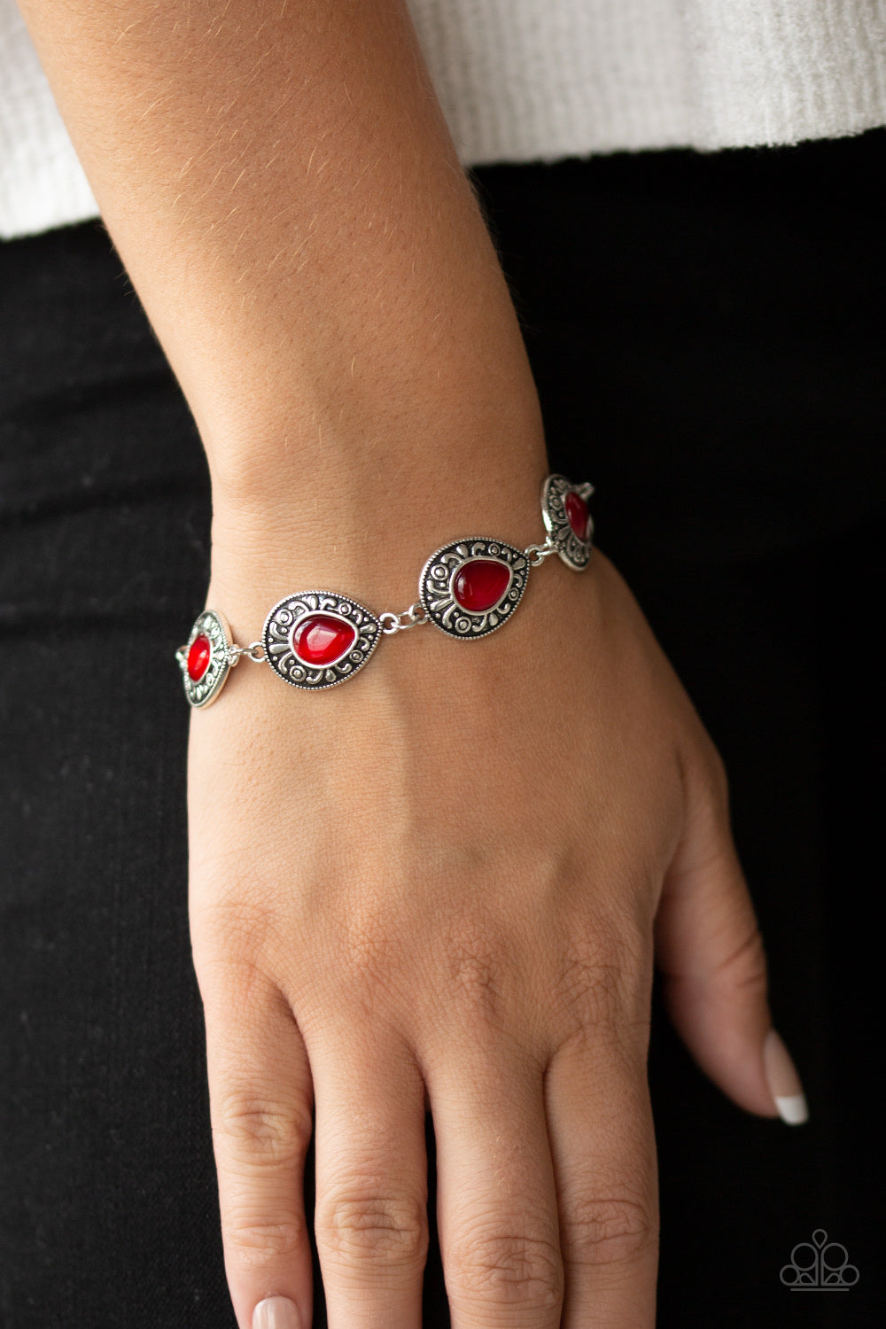 Enchantingly Ever After Red Cat's Eye Bracelet Paparazzi Accessories