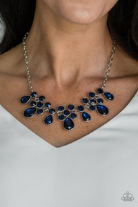 blue,gem,short necklace,Debutante Drama Blue Necklace
