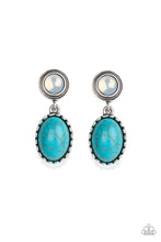 Load image into Gallery viewer, Western Oasis - Blue Turquoise Stone Post Earrings Paparazzi Accessories