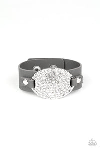 leather,rhinestones,silver,Better Recognize Silver Leather Bracelet