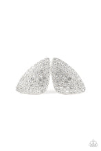 Load image into Gallery viewer, Supreme Sheen White Rhinestone Post Earrings Paparazzi Accessories