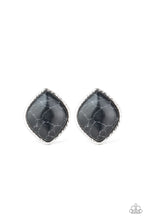 Load image into Gallery viewer, Marble Marvel - Black Stone Post Earrings Paparazzi Accessories