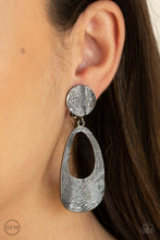 Load image into Gallery viewer, Printed Perfection Black Gunmetal Clip-On Earrring Paparazzi Accessories