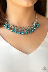 blue,Hearts,Pearls,short necklace,Duchess Dior Blue Pearl Necklace
