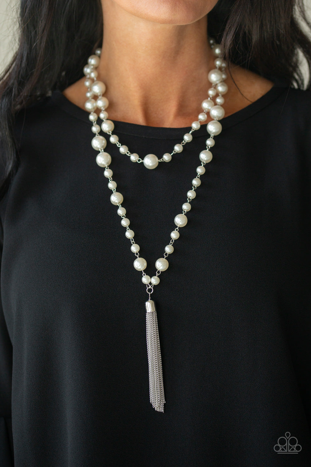 Social Hour White Pearl Necklace Paparazzi Accessories