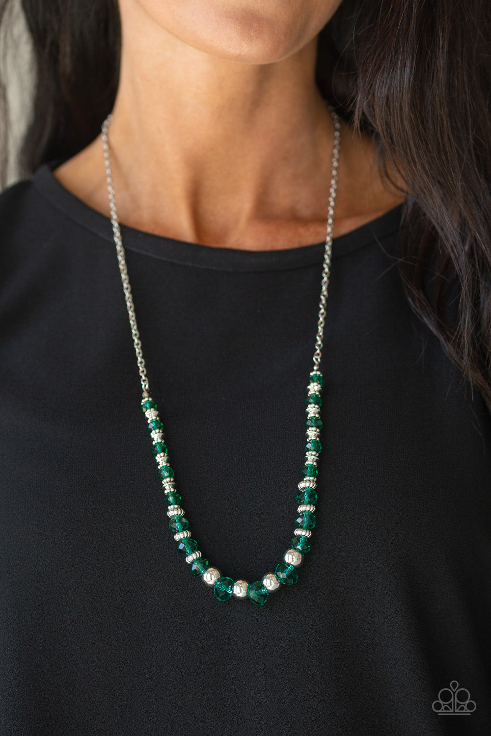 Stratosphere Sparkle Green Necklace Paparazzi Accessories