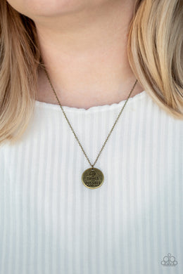 All Things Are Possible Brass Necklace Paparazzi Accessories