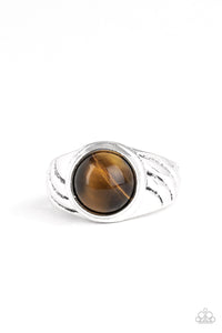 brown,tiger's eye,wide back,Play It Cool - Brown Ring