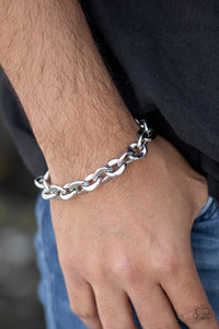 lobster claw clasp,silver,Step It Up Silver Bracelet