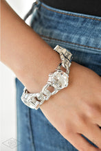 Load image into Gallery viewer, Light Up The Room - White Rhinestone Stretchy Bracelet Paparazzi Accessories