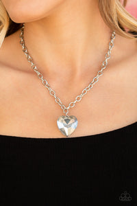 heart,Hearts,short necklace,silver,Flirtatiously Flashy Silver Necklace