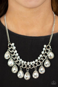 rhinestones,Short Necklace,Silver,All Toget-Heir Now White Rhinestone Necklace