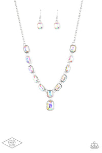 iridescent,rhinestones,short necklace,The Right To Remain Sparkly - Multi Iridescent Rhinestone Necklace