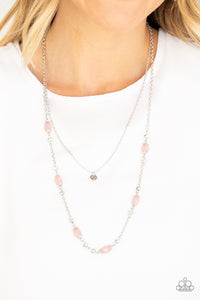long necklace,pink,Irresistibly Iridescent Pink Necklace