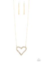 Load image into Gallery viewer, Pull Some Heart-Strings Gold Necklace Paparazzi Accessories