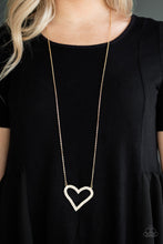 Load image into Gallery viewer, Pull Some Heart-Strings Gold Necklace Paparazzi Accessories
