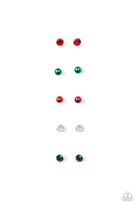 green,pearls,post,red,rhinestones,Rhinestone and Pearl Starlet Shimmer Earrings