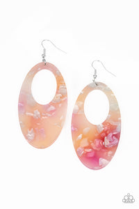 coral,fishhook,multi,pink,Rainbow Springs Multi Acrylic Earring
