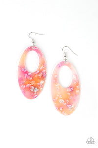 coral,fishhook,multi,pink,Rainbow Springs Multi Acrylic Earring