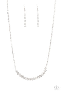 rhinestones,short necklace,white,Glamour Glow White Necklace