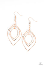 Load image into Gallery viewer, Asymmetrical Allure Rose Gold Earring Paparazzi Accessories